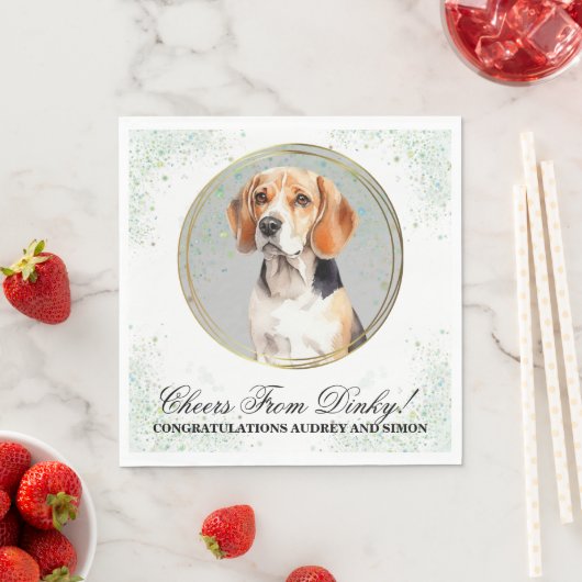 Serviette En Papier Beagle Chien Animaux Mariages Napkins Avec Chiens (En situation)