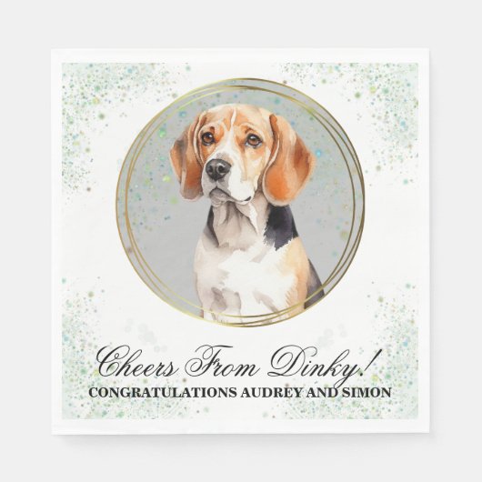 Serviette En Papier Beagle Chien Animaux Mariages Napkins Avec Chiens (Devant)