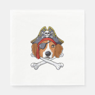 Serviette En Papier Beagle Costume de pirate Jolly roger Drapeau Croix
