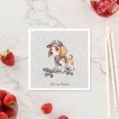 Serviette En Papier Beagle d'aquarelle (En situation)