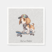 Serviette En Papier Beagle d'aquarelle (Devant)