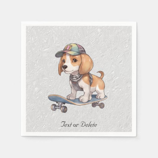 Serviette En Papier Beagle d'aquarelle (Devant)