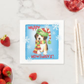 Serviette En Papier Beagle de Noël (En situation)