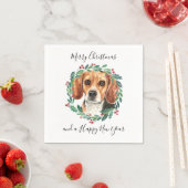 Serviette En Papier Beagle Elegant Chien Joyeux Noël (En situation)