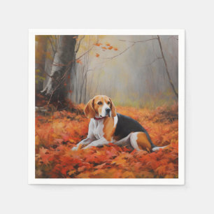 Serviette En Papier Beagle en automne Leaves automne Inspire