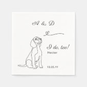 Serviette En Papier Beagle I Do Too Heart Chien Mariage Monogramme (Devant)
