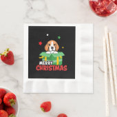 Serviette En Papier Beagle Père Noël Amoureux de les chiens Joyeux Noë (En situation)