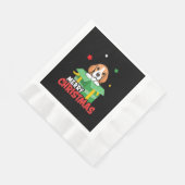Serviette En Papier Beagle Père Noël Amoureux de les chiens Joyeux Noë (Coin)