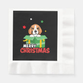 Serviette En Papier Beagle Père Noël Amoureux de les chiens Joyeux Noë (Devant)