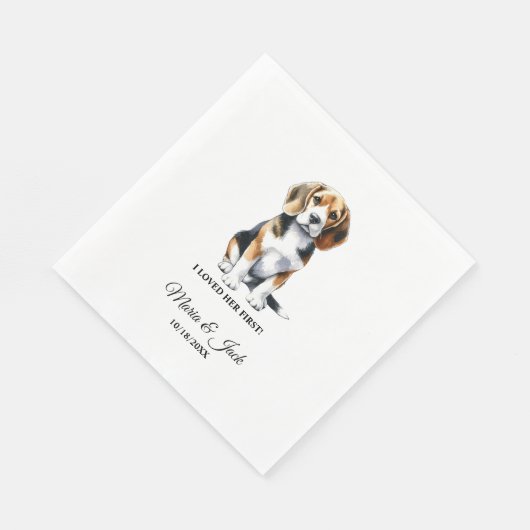 Serviette En Papier Beagle Personnalisé Animaux Mariages Cocktail (Coin)