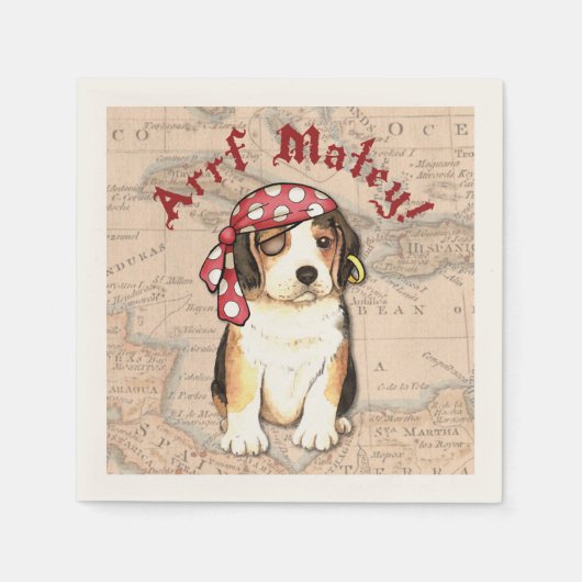 Serviette En Papier Beagle Pirate (Devant)