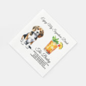 Serviette En Papier Beagle Signature personnalisée Boire Mariage Anima (Coin)