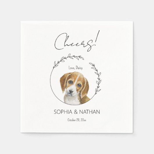 Serviette En Papier Beagle simple Chien Chien Mariage Cocktail Napkins (Devant)