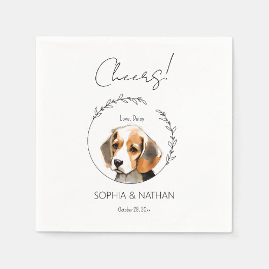 Serviette En Papier Beagle simple chien Mariage Cocktail serviettes (Devant)