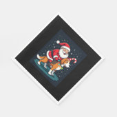 Serviette En Papier Beagle Xmas Éclairage Père Noël équitation Beagle  (Coin)