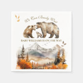 Serviette En Papier Bear Adventure Fall Mountain Neutral Baby shower (Devant)