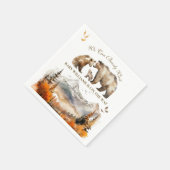 Serviette En Papier Bear Adventure Fall Mountain Neutral Baby shower (Coin)