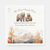 Serviette En Papier Bear Adventure Fall Mountains Baby shower neutre (Devant)