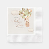 Serviette En Papier Bear Balloons Baby shower Papier (Devant)