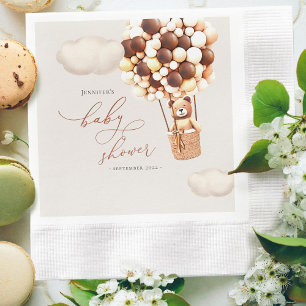 Serviette En Papier Bear Balloons Baby shower Papier