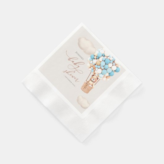 Serviette En Papier Bear Balloons Baby shower Papier (Coin)