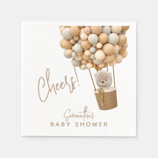 Serviette En Papier Bear Balloons Moderne Baby shower neutre genre