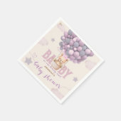 Serviette En Papier Bear Balloons Pastel Purple Baby shower (Coin)