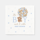 Serviette En Papier Bear Blue Balloon Baby Boy douche (Devant)
