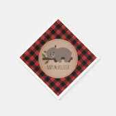 Serviette En Papier Bear Cub Lumberjack Plaid Baby shower serviettes (Coin)