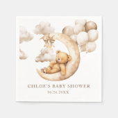 Serviette En Papier Bear Cute Over the Moon Baby shower (Devant)
