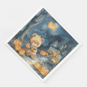 Serviette En Papier Bear d'Halloween à l'aquarelle mignonne pour la fê (Coin)