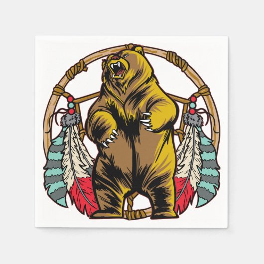 Serviette En Papier Bear Dream Catcher (Devant)