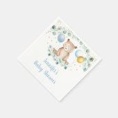 Serviette En Papier Bear Greenery Gold Blue Boy Baby shower (Coin)