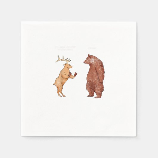 Serviette En Papier Bear Hands Oh Deer Funny Sayings Pun Gift (Devant)