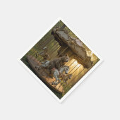 Serviette En Papier Bear Riding a Carousel Horse in a Forest (Coin)