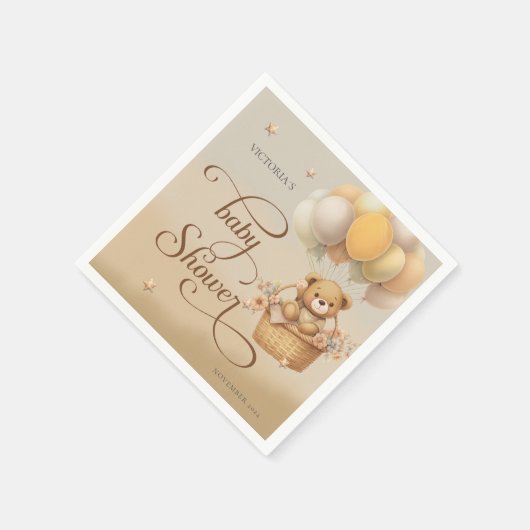 Serviette En Papier Bear wait bébé douche Papier Napkin (Coin)