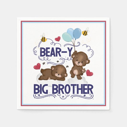 Serviette En Papier Bear y Big Brother Fils de frère (Devant)