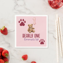 Bearly One | Ourson Brun Marque son Premier Annive