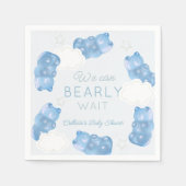 Serviette En Papier Bearly Wait Blue Gummy Bear Boy Baby shower (Devant)