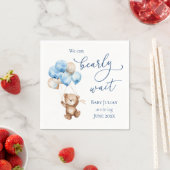 Serviette En Papier Bearly Wait Blue Teddy Bear Baby shower (En situation)
