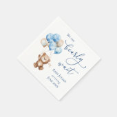 Serviette En Papier Bearly Wait Blue Teddy Bear Baby shower (Coin)