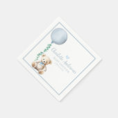Serviette En Papier Bearly Wait Blue Teddy Bear Baby shower serviettes (Coin)