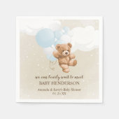 Serviette En Papier Bearly Wait Dusty Blue Teddy Bear Napkins (Devant)