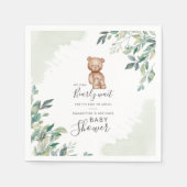 Serviette En Papier Bearly Wait Eucalyptus Feuille Couples Baby shower (Devant)