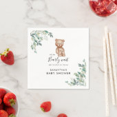 Serviette En Papier Bearly Wait Eucalyptus Script Baby shower papier (En situation)