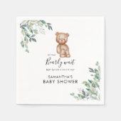 Serviette En Papier Bearly Wait Eucalyptus Script Baby shower papier (Devant)