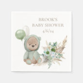 Serviette En Papier Bearly Wait Green Boho Bear Favoriser (Devant)