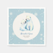 Serviette En Papier Bearly Wait Polar maman Ours Bébé Garçon Douche (Devant)