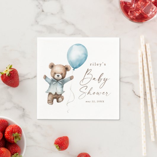 Serviette En Papier Bearly Wait Teddy Bear Boys Baby shower (En situation)