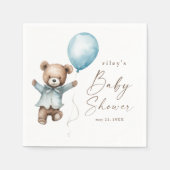 Serviette En Papier Bearly Wait Teddy Bear Boys Baby shower (Devant)